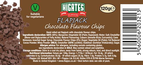 Chocolate Flavour Chip flapjacks